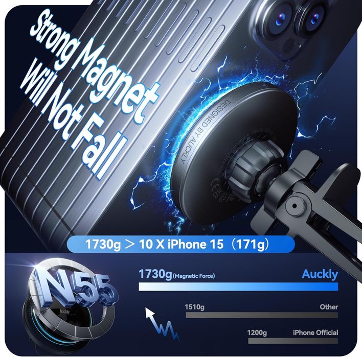 Auckly 15W бездротовий автомобільний зарядний пристрій