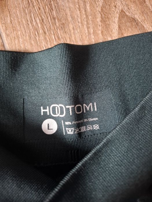 Legginsy damskie z wysokim stanem butelkowa zieleń Hootomi L