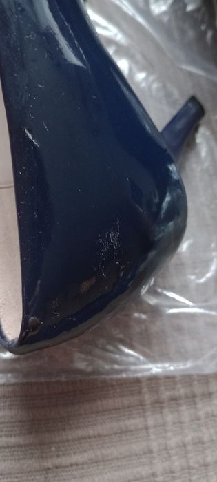 Czółenka skóra naturalna - Sagan granatowe 39