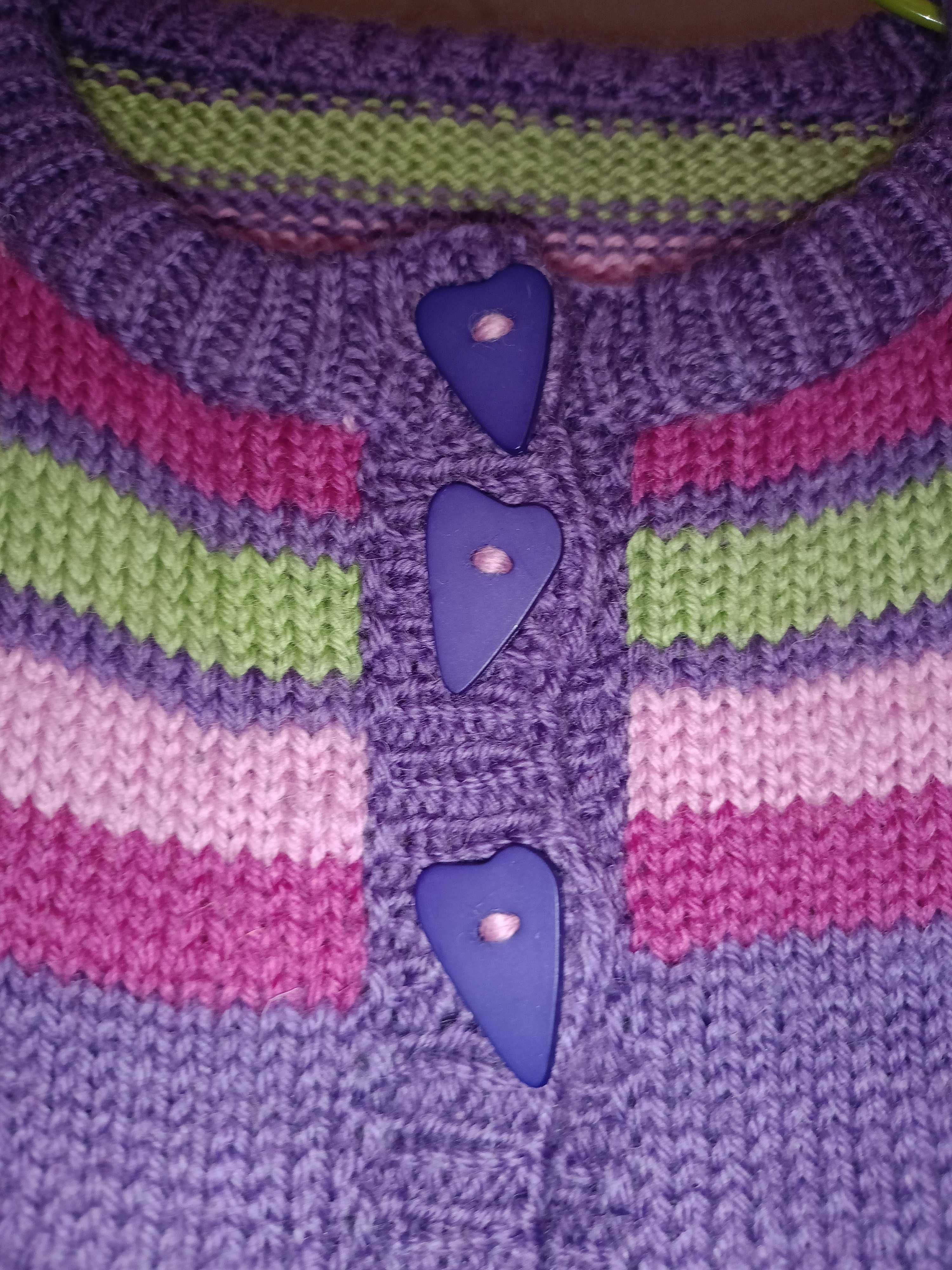 Nowy sweter hand made wool 100% wełny 128.
