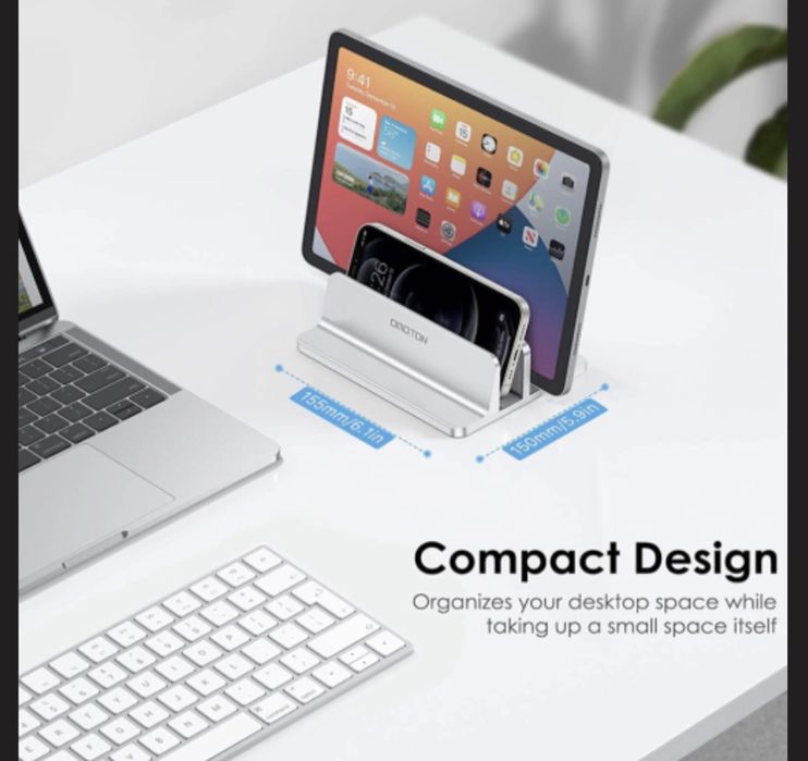 Підставка для ноутбука omoton laptop vertical stand silver