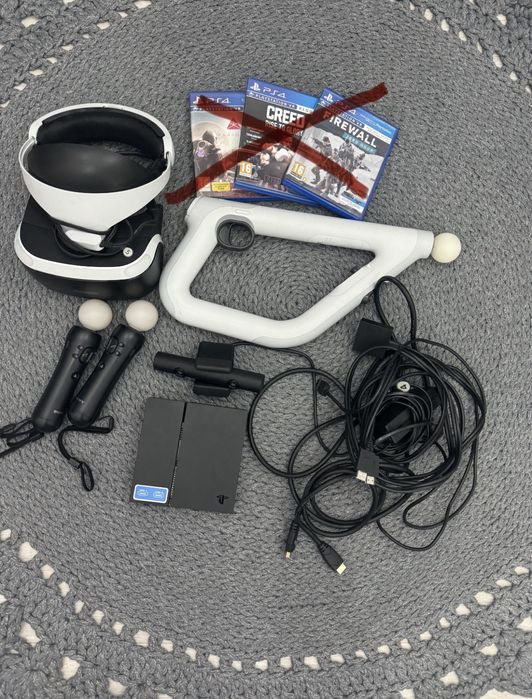 Okulary vr do ps4 i ps5+aim controller+move controller+kamerka