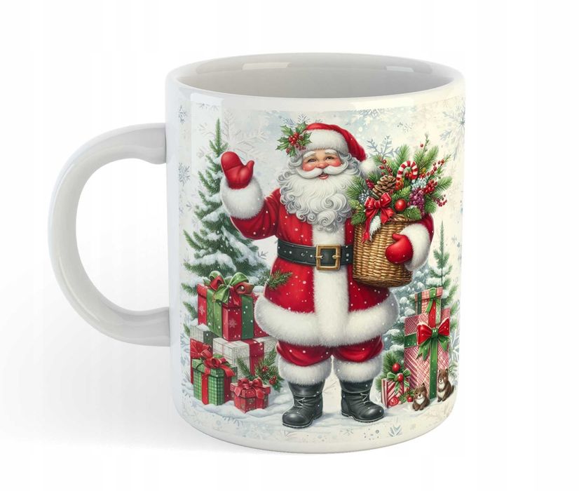Kubek świąteczny Święty Mikołaj Boże Narodzenie Choinka Mikołajki