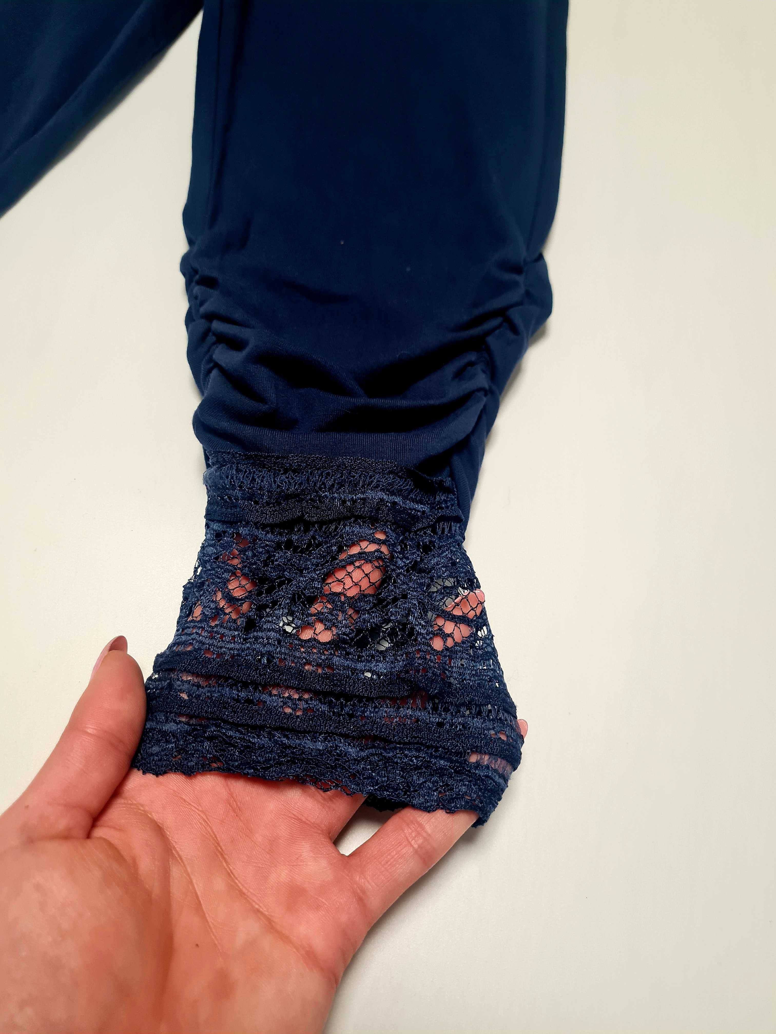 443. Koronkowe legginsy damskie getry rybaczki z koronką S M 36 38