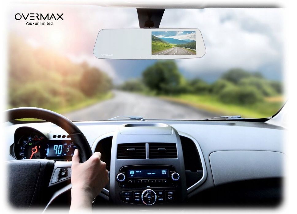 Nowa Kamera Samochodowa Wideo rejestrator OVERMAX MIRROR Lusterko F HD