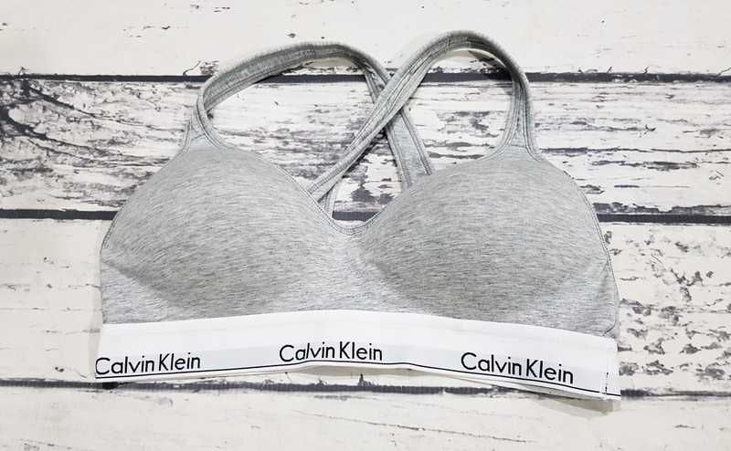 Calvin Klein * biustonosz * logo * szary * damski * idealny * M