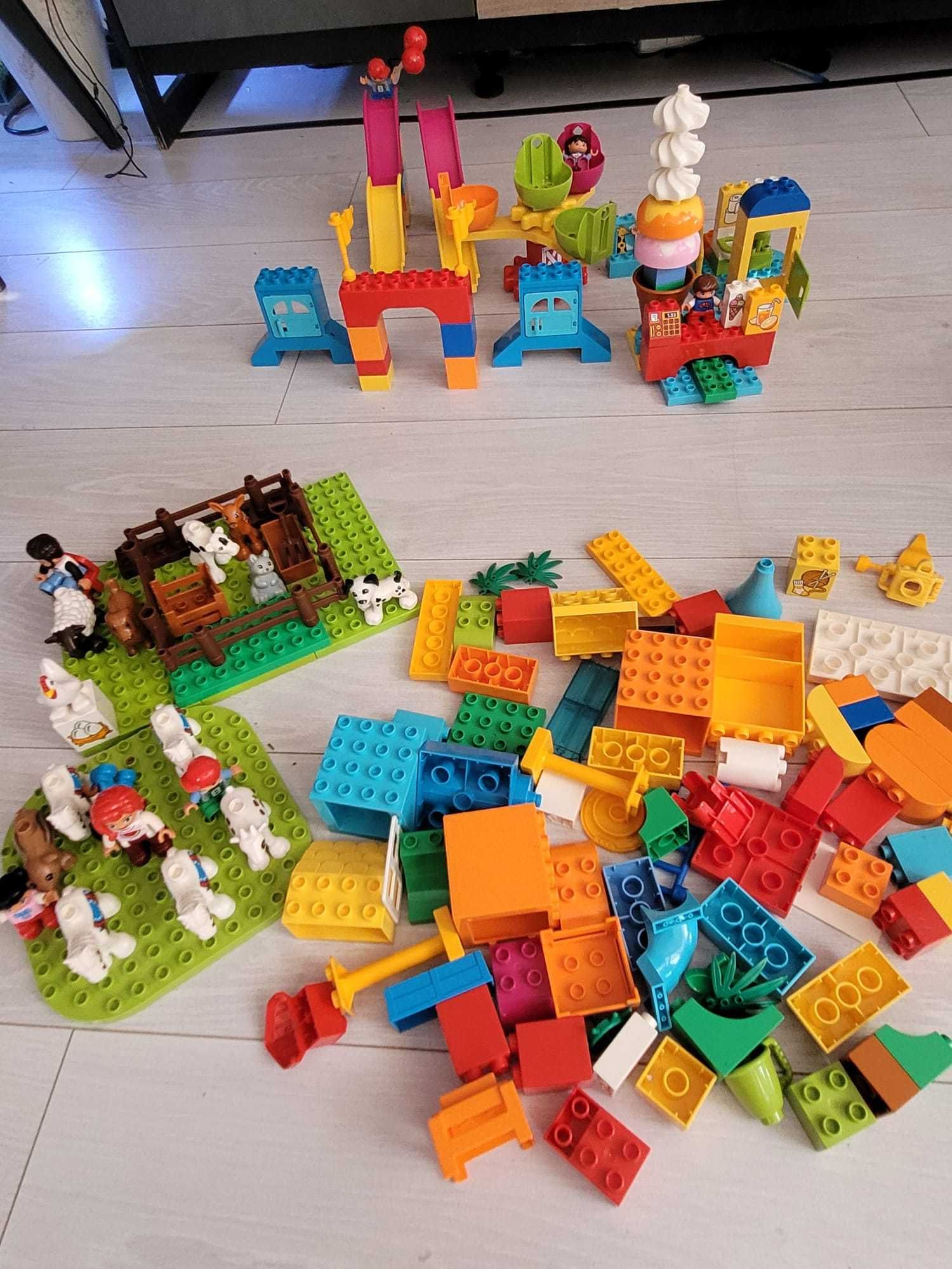 2 Zestawy klocków lego duplo wesołe miasteczko i moja pierwsza farma