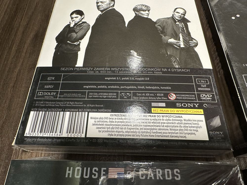 House of Cards sezon 1-4 PL 16xDVD nowe