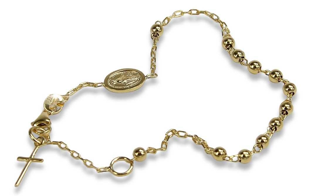Złota bransoletka różaniec "Dolce Gab" 14k diament rbc001ywr Poznań