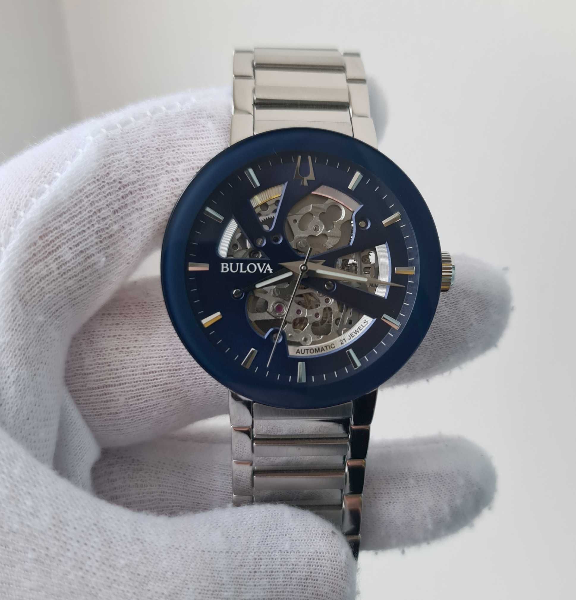 Чоловічий годинник Bulova Modern Automatic Blue 96A204 Skeleton 42mm