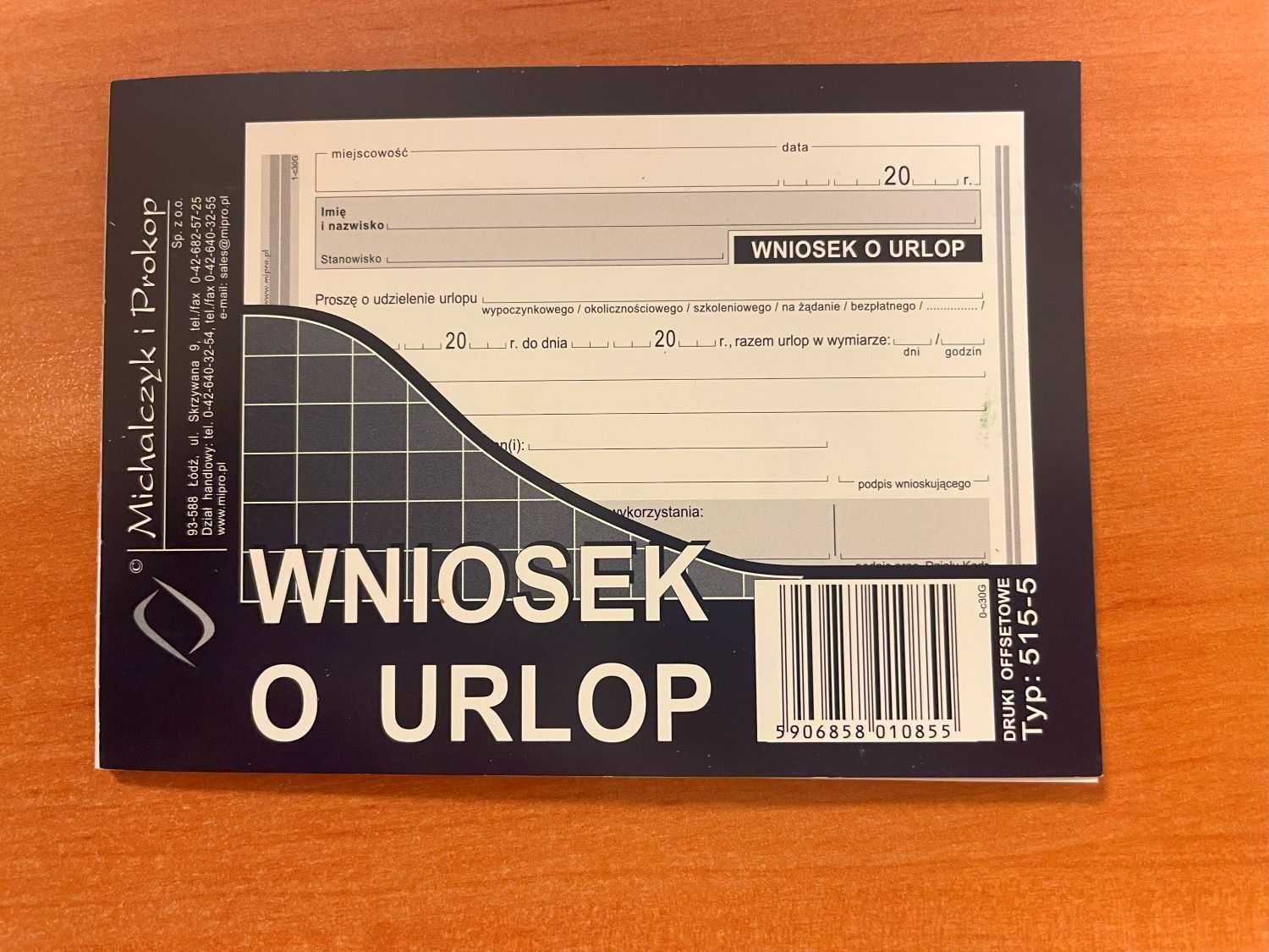 Druki Wniosek o urlop