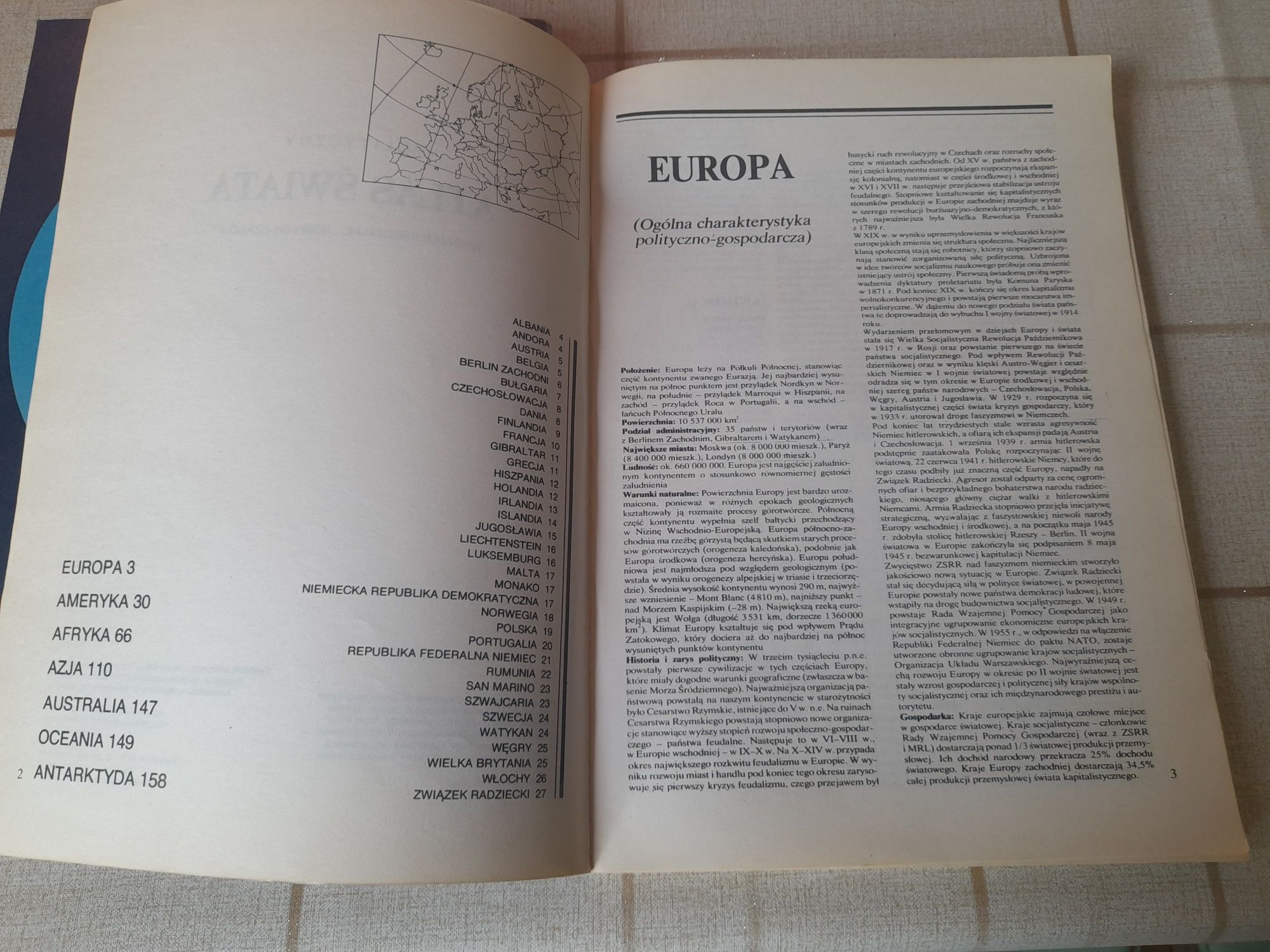 Atlas polityczny świata 1987r, 1990 Nowe czasy