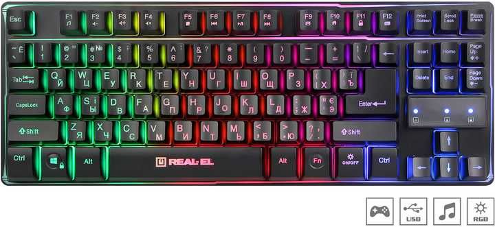 Качественная ИГРОВАЯ КЛАВИАТУРА Геймера RealEL Запорожье ИГРЫ НЕДОРОГО