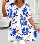 Bluzka, tunika plus size, kwiaty, 50/52/54/56