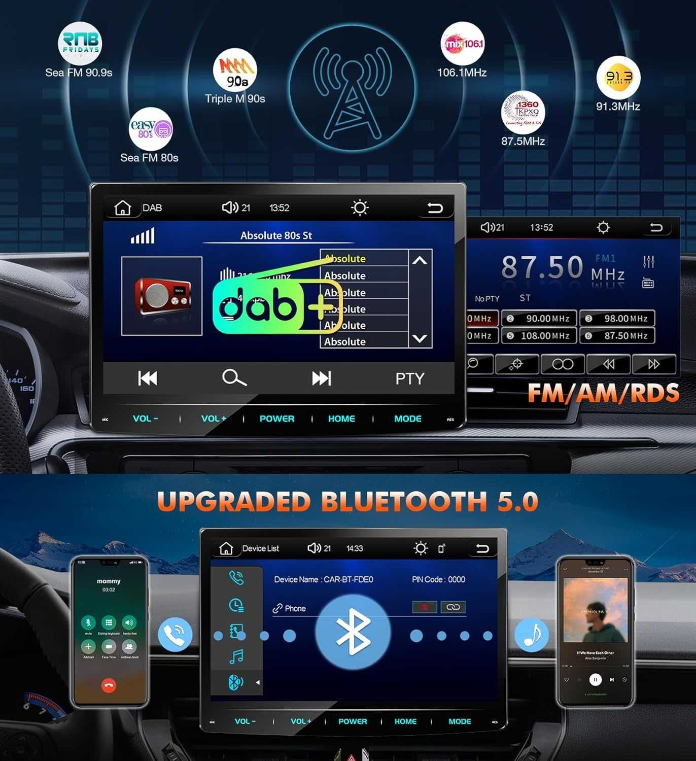 Radio Samochodowe URVOLAX 1-DIN android 10,1'' GPS WI-FI +KAMERA UR90A
