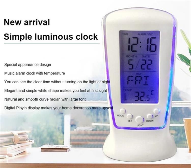 Багатофункціональний годинник+календар+термометр+будильник
