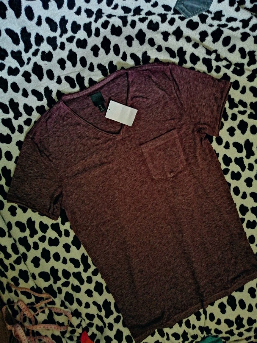 H&M nowa zMetką Koszulka bluzka tshirt Typu basic, prosta, regular fit