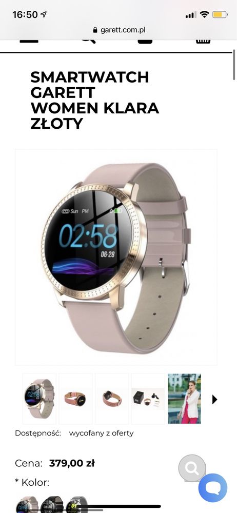 Smartwatch zegarek garett klara women zloty