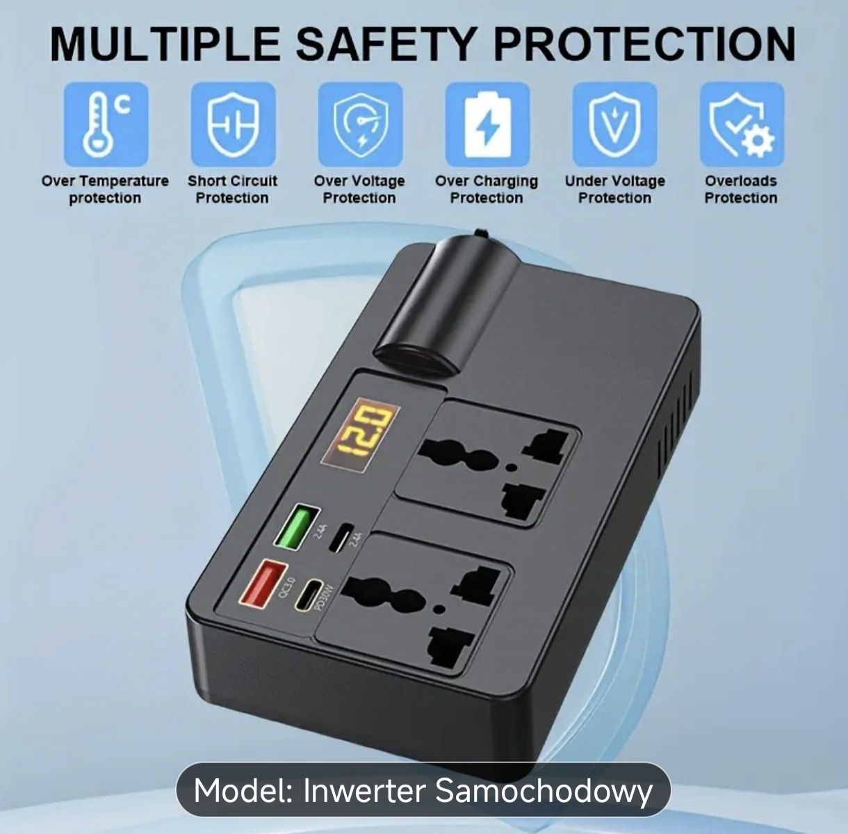 Przetwornica 12v-24v na 230V NOWA