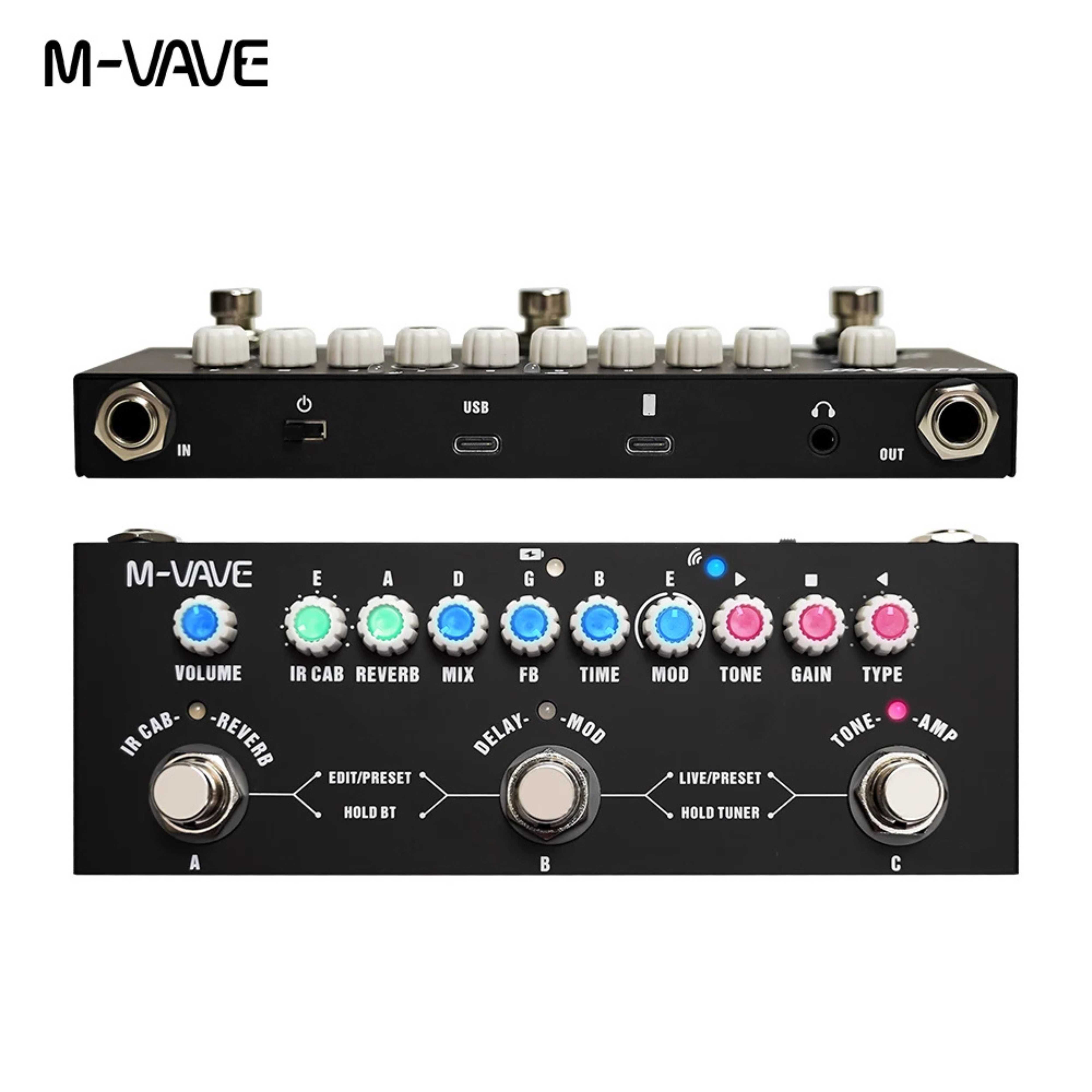 Multiefekt gitarowy M-WAVE CUBE BABY - NOWY / Distortion, Reverb...