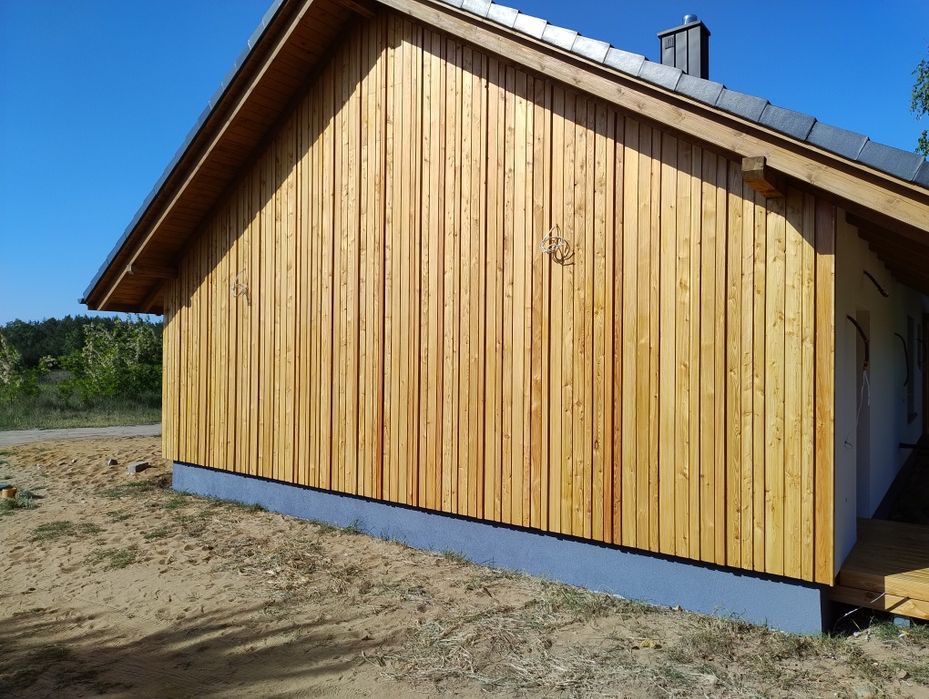Elewacja  3D modrzew , lamel , deska strugana modrzewiowa