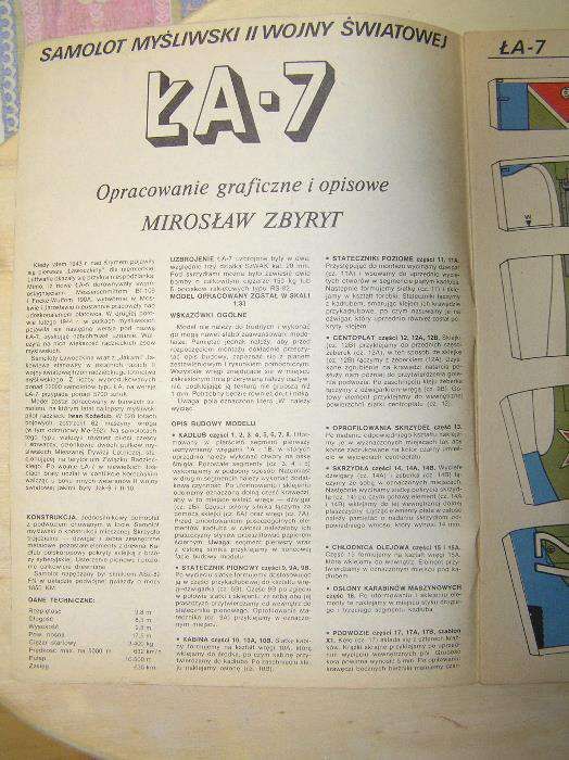 Mały Modelarz-Model Kartonowy Nr1/1983-ŁOWOCZKIN ŁA -7 i inne '64-'86