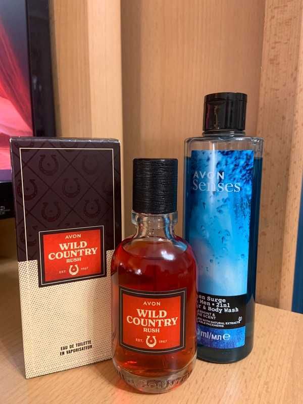 Zestaw perfumy Wild Country Rush Avon + żel pod prysznic nowy