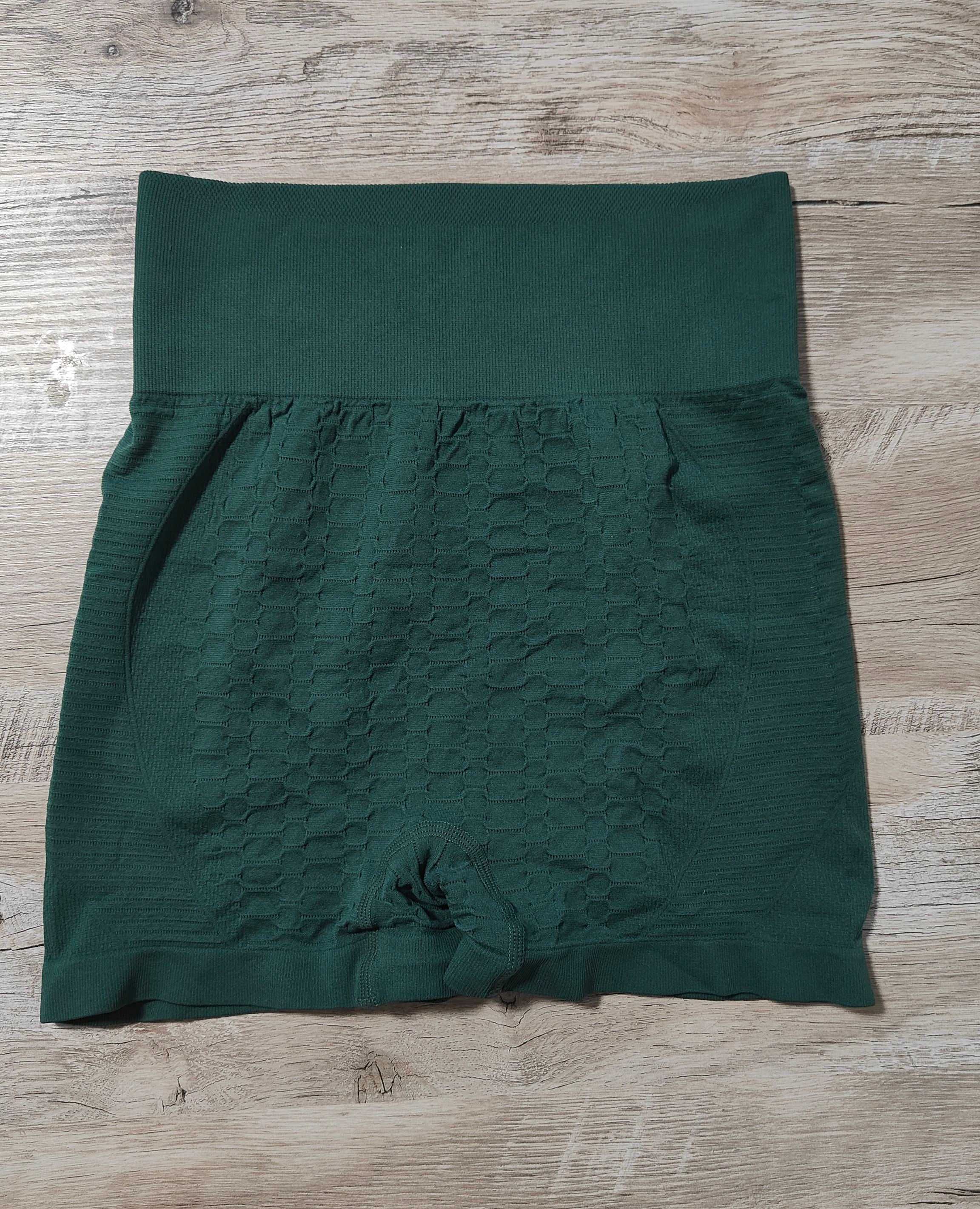 Женские спортивные леггинсы шорты с высокой талией размер M-L зеленые