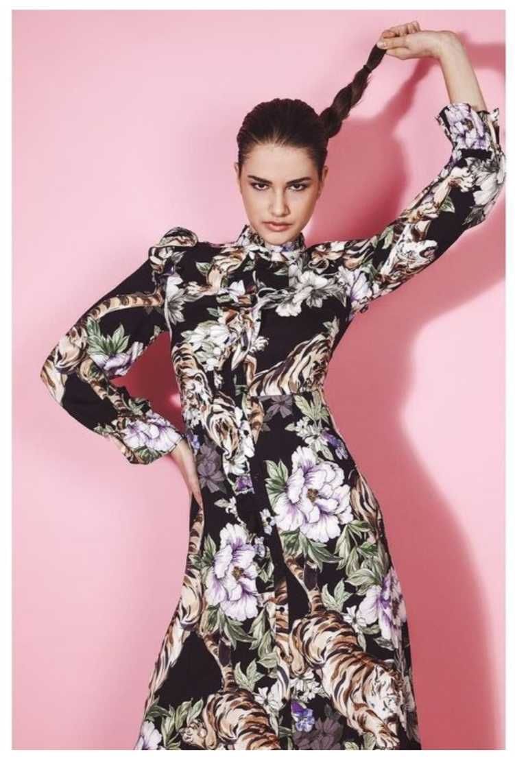 Przepiękna sukienka midi maxi H&M kwiaty wiskoza 38 M