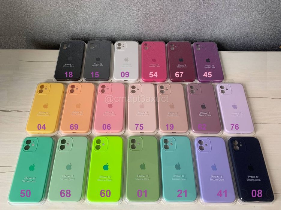 чехол Silicone case full iphone 12 силиконовый Apple 12
