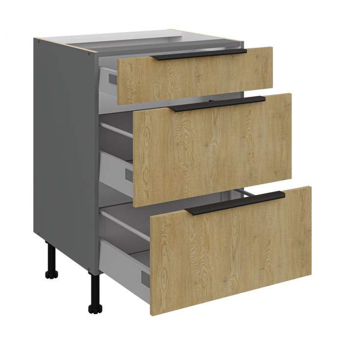 Meble kuchenne, zestaw mebli kuchennych, kuchnia WOOD, DĄB/ANTRACYT !