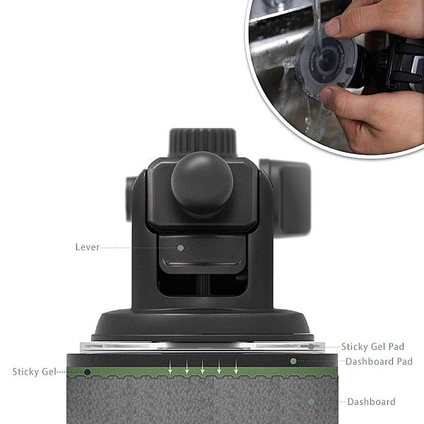 Uchwyt Samochodowy Dash & Windshield Czarny