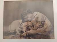 Англія антикварна картина дівчинка з бульдогом ST. ALBANS GALLERY