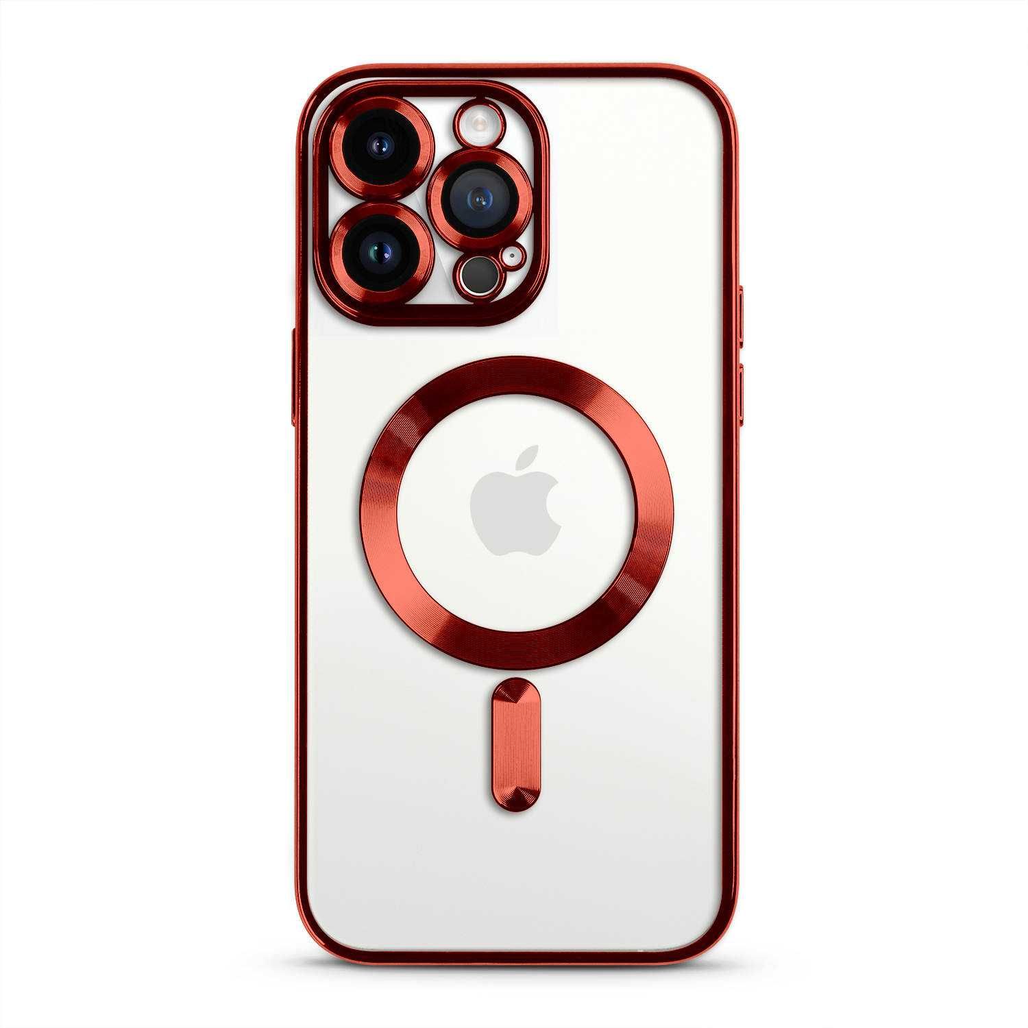 Etui Plecki do Iphone 13/14/15 Plus Pro Max Magnetyczne Czerwony Case