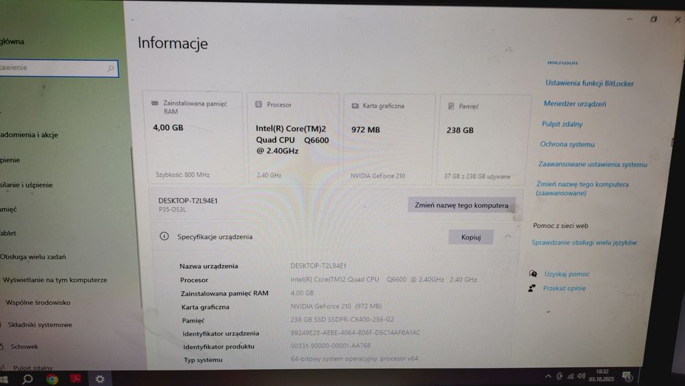 Komputer stacjonarny+ monitor+klawiatura+myszka