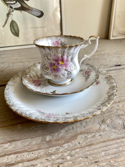 Trio śniadaniowe Chodzież różowe kwiatki