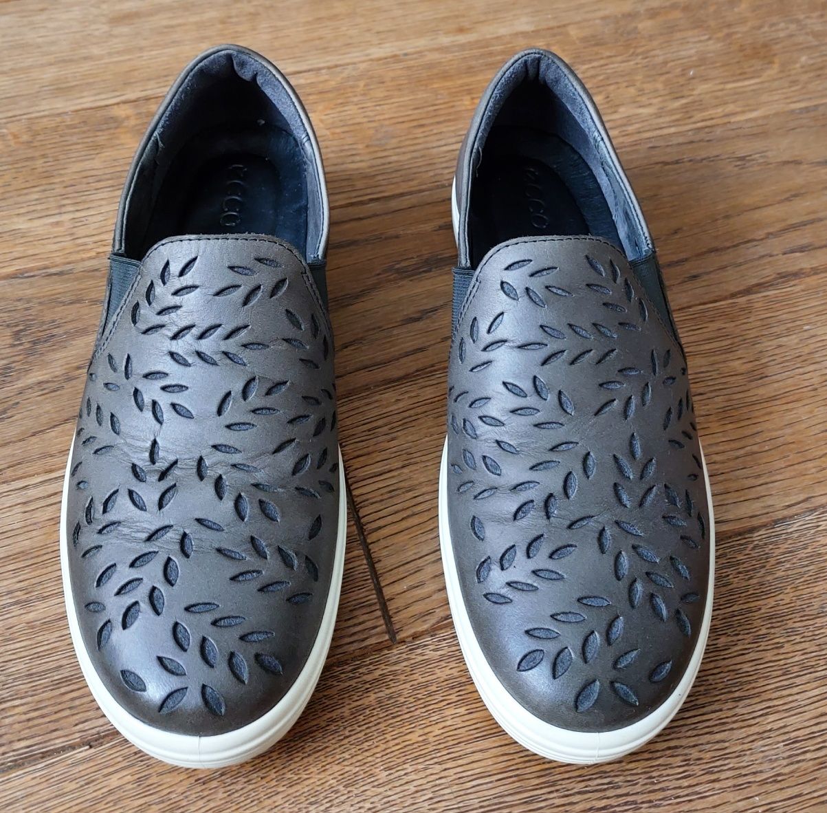 Ecco Soft туфли мокассины слипоны ориг.р.39(25,5см)