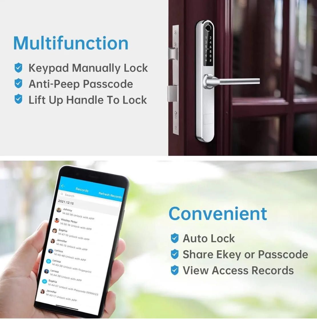 Дверной замок -бесключевой доступ, Bluetooth-клавиатура со сканером