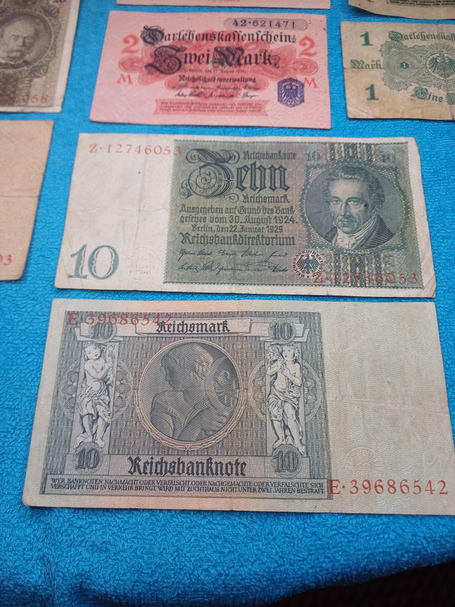 Banknoty niemieckie Reichsmark przedwojenne 46 szt