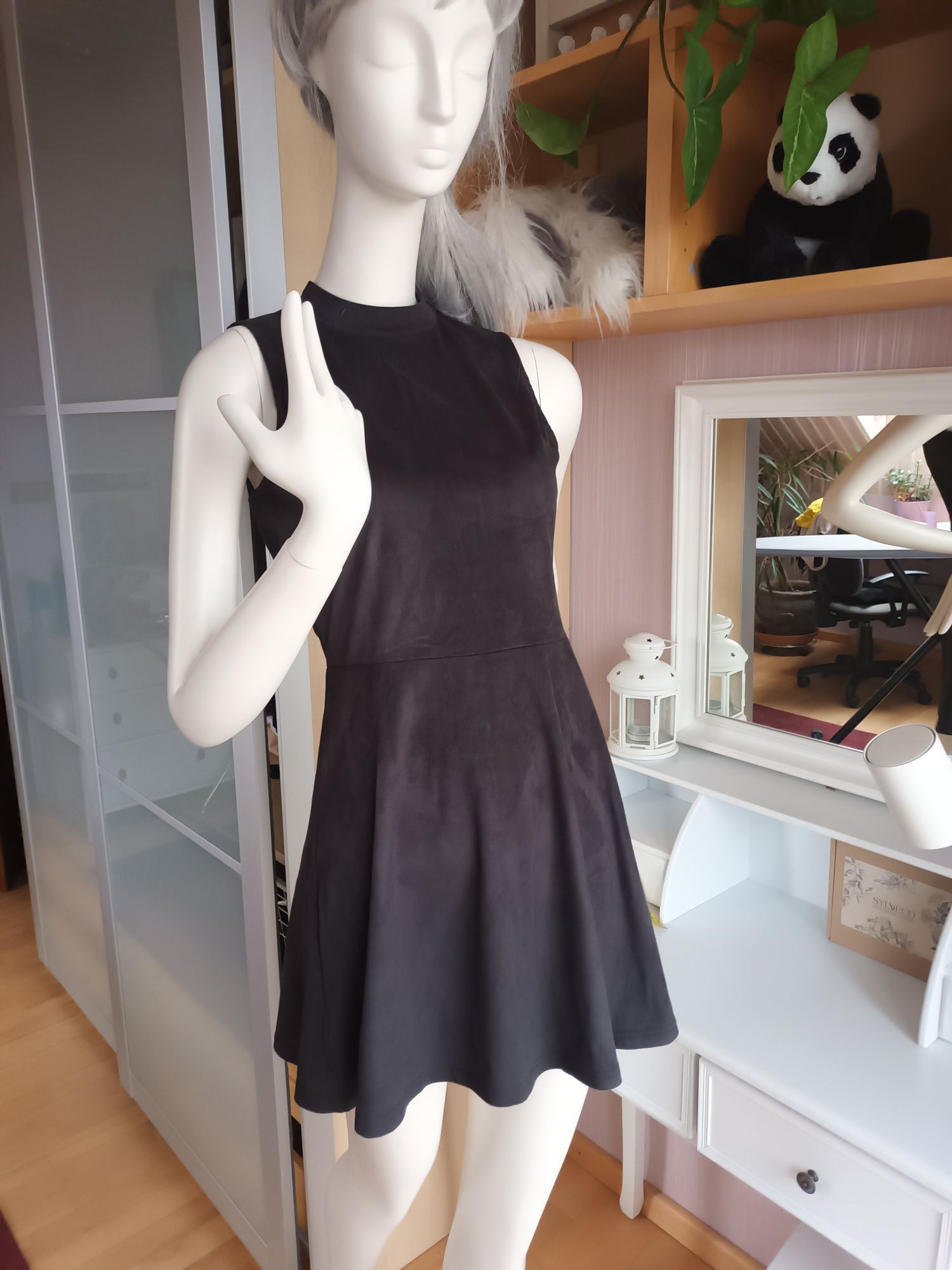 Sukienka New look zamszowa czarna XS/S