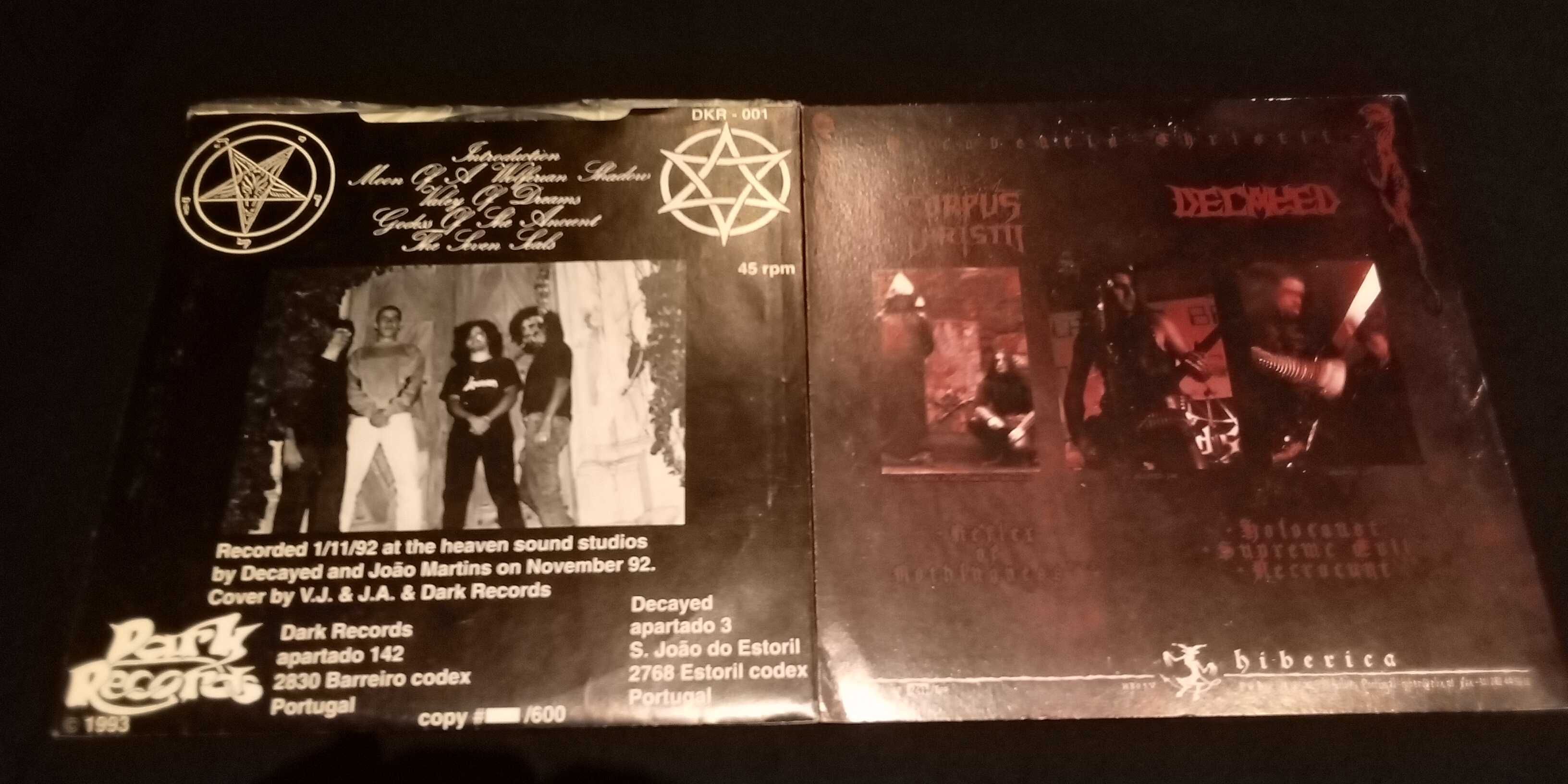 7" single EP Decayed The Seven Seals 1993 Black Metal