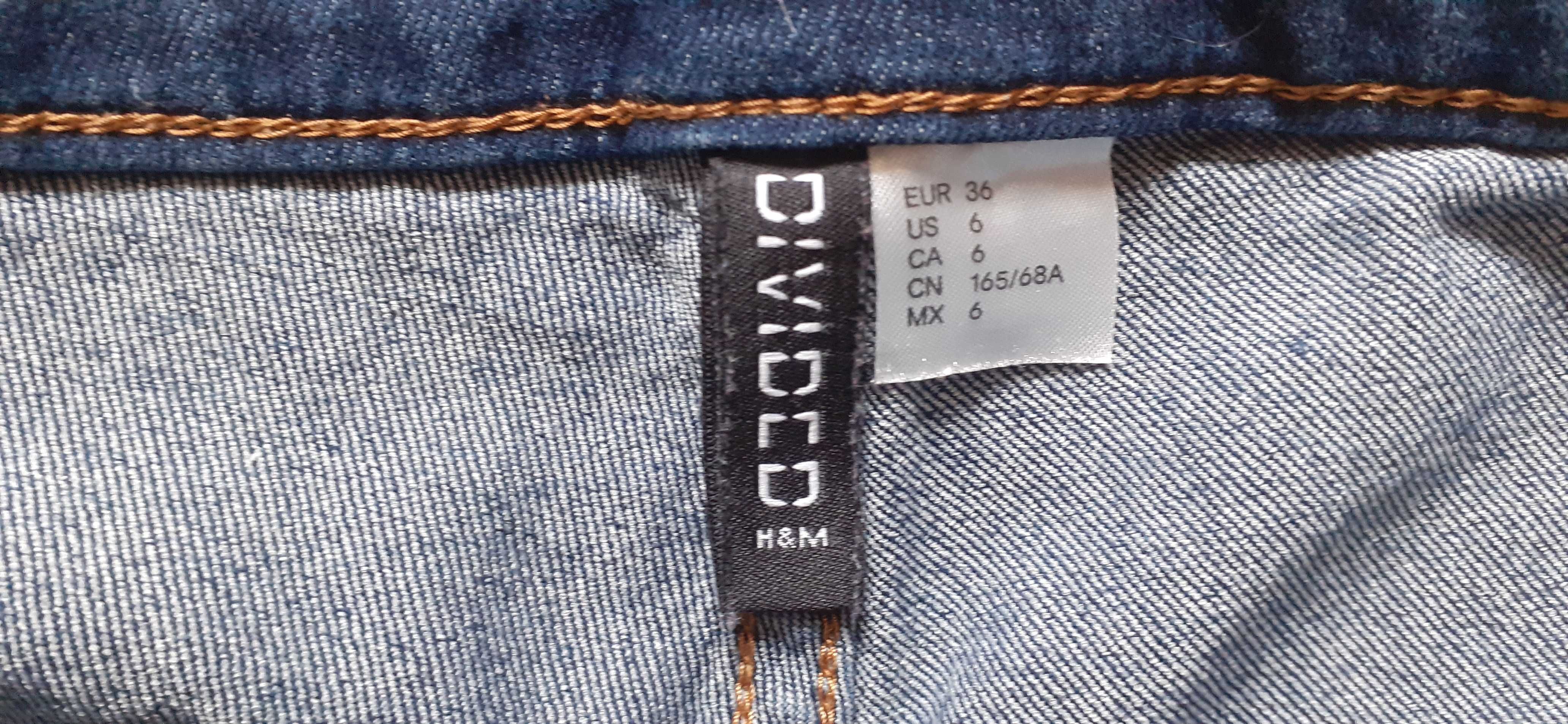 H&M damskie jeansowe  krótkie spodenki, szorty, r. 36.
