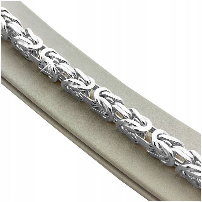 Potęzna Męska Bransoleta Splot Królewski 22cm/8mm Srebro Pr. 925 + Gra