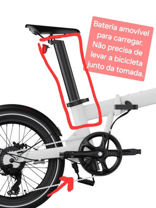 Bicicleta elétrica 100% nova com garantia roda 52cm