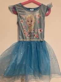 Piękna sukienka balowa karnawałowa r.134 Elsa błękitna