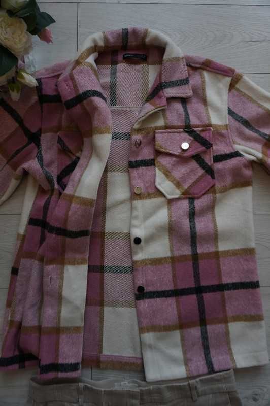 bluza~ kurtka koszulowa w kratę~ a'la flanela~ Shein r.36