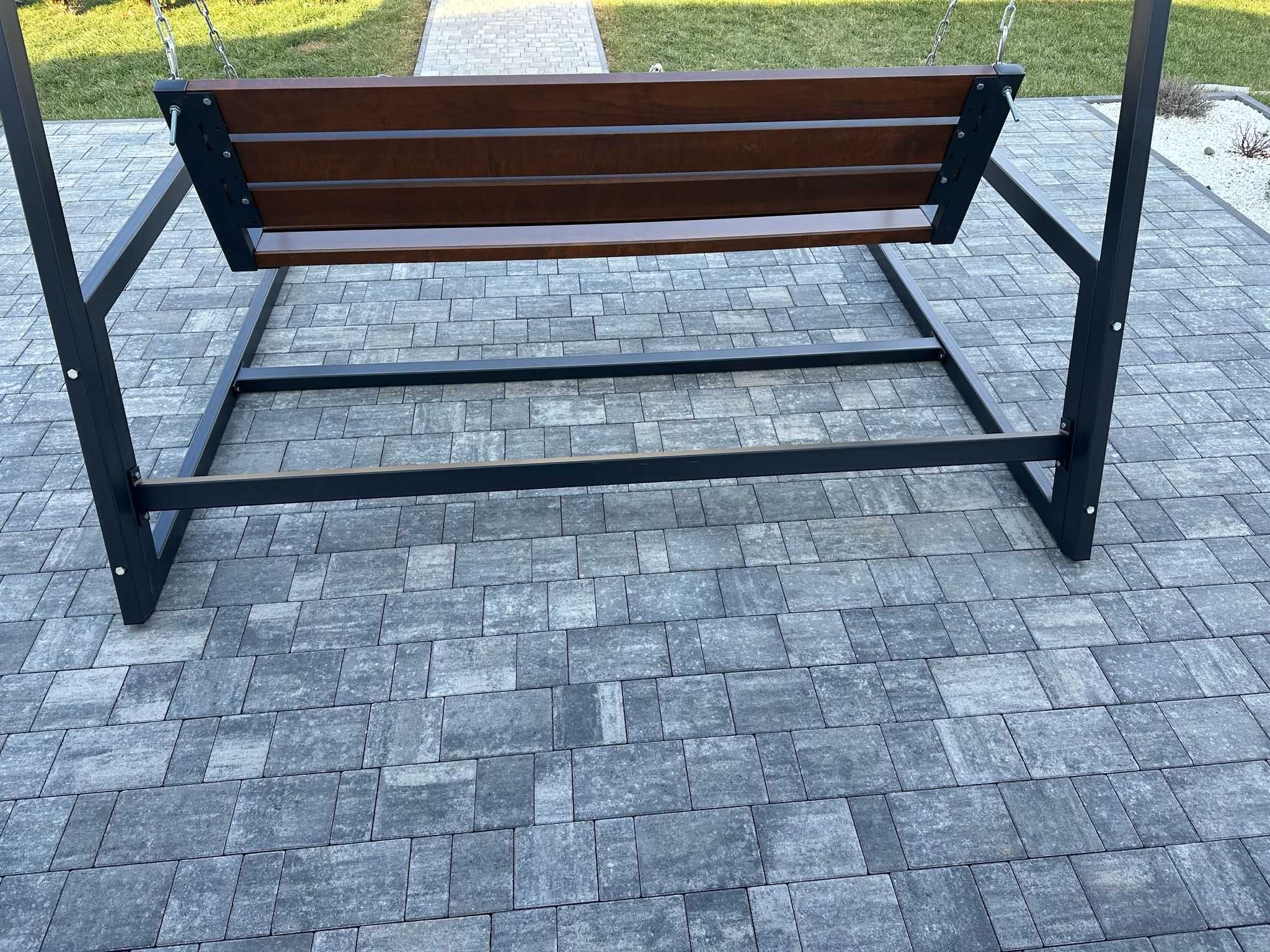Huśtawka Ogrodowa LOFT PREMIUM wykonanie metal drewno Cała POLSKA