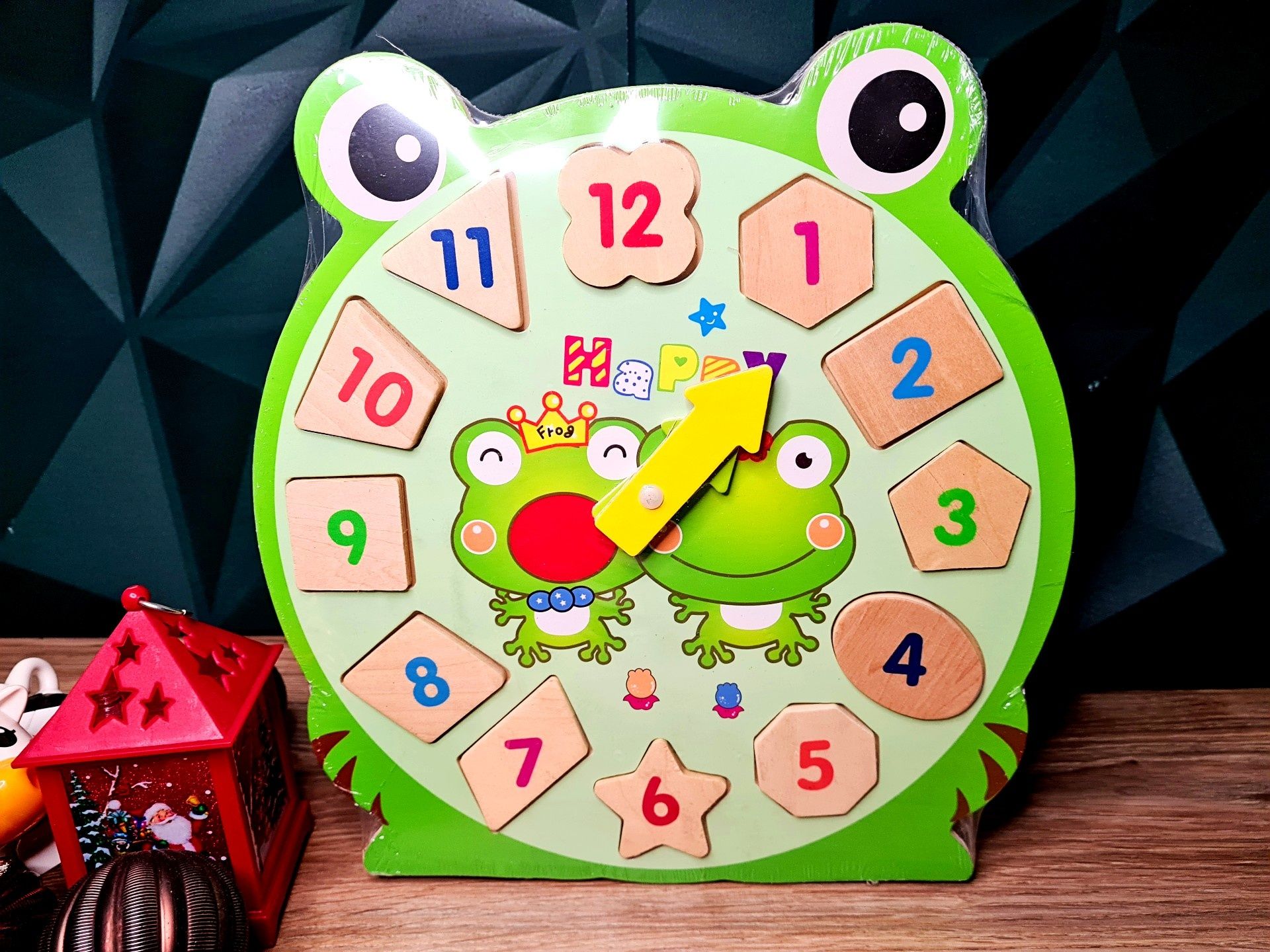 Nowa Zabawka drewniana zegar żabka nauka zabawki edukacyjne