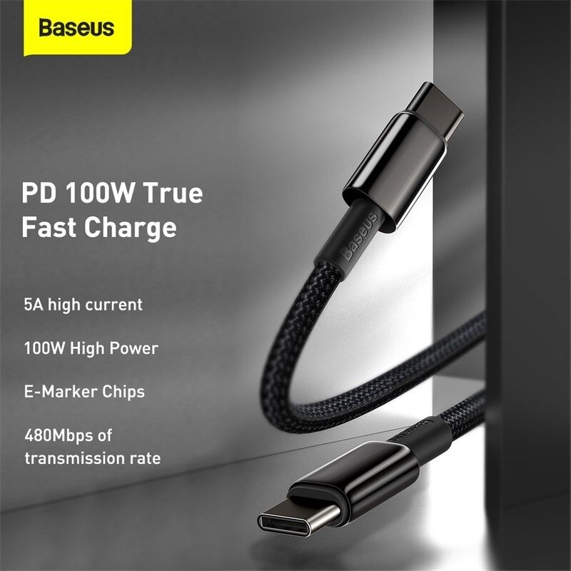 Cabo Baseus 100W USB C 2M