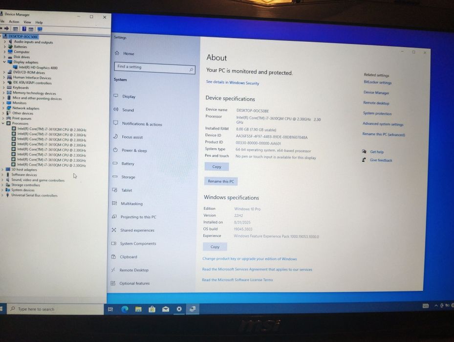 Procesor i7 3610QM 4x2.3-3.3GHz SR0MN